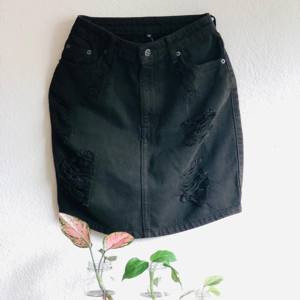 Carmar Army Green Denim Skirt NWT 26